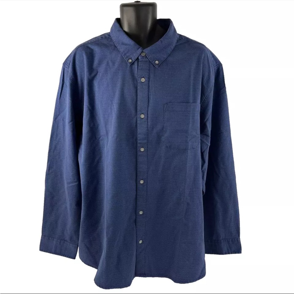 Mens Carbon2Cobalt Long Sleeve Button Down Shirt Sz XXL‎ Cotton Blue Dot
